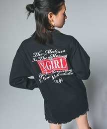 X-girl(GbNXK[)NARROW LOGO L/S TEE(TVc/Jbg\[)