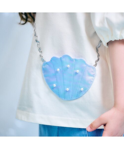 apres les cours（アプレレクール）の「【接触冷感/ジュニア対応】シェルポシェットオフショルTシャツ（Tシャツ/カットソー・キッズ・アイボリー/エメラルド・100/130/80/110/120/140/90）」の6枚目の写真