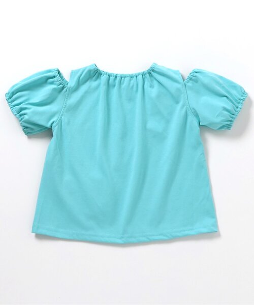 apres les cours（アプレレクール）の「【接触冷感/ジュニア対応】シェルポシェットオフショルTシャツ（Tシャツ/カットソー・キッズ・アイボリー/エメラルド・100/130/80/110/120/140/90）」の12枚目の写真