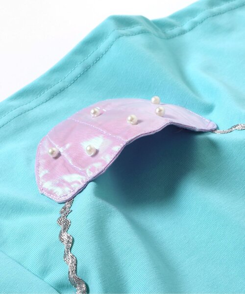 apres les cours（アプレレクール）の「【接触冷感/ジュニア対応】シェルポシェットオフショルTシャツ（Tシャツ/カットソー・キッズ・アイボリー/エメラルド・100/130/80/110/120/140/90）」の21枚目の写真