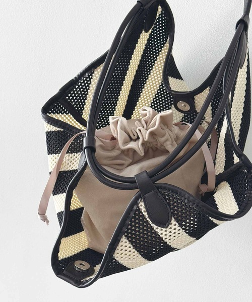 PICCIN（ピッチン）の「パイピングバケツバッグ（ハンドバッグ・レディース・ブラック系その他/ベージュ・FREE）」の19枚目の写真