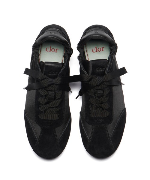 無料配送 ◆clor ◆ SCRUNCH LACEUP FLAT SNEAKERS SCRUNCH LACE UP FLAT SNEAKERS（スニーカー）｜clor（クロル