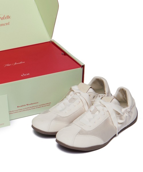【FORMEL CAMELE】Clala Shirring Sneakers★韓国人気★追跡付 SCRUNCH LACE UP FLAT SNEAKERS（スニーカー）｜clor（クロル