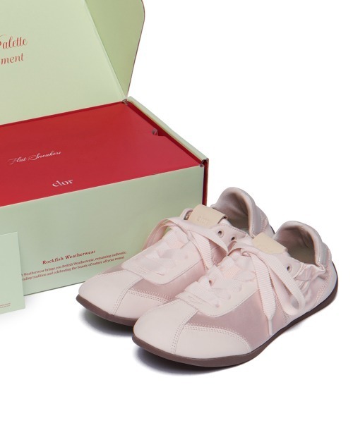 無料配送 ◆clor ◆ SCRUNCH LACEUP FLAT SNEAKERS SCRUNCH LACE UP FLAT SNEAKERS（スニーカー）｜clor（クロル