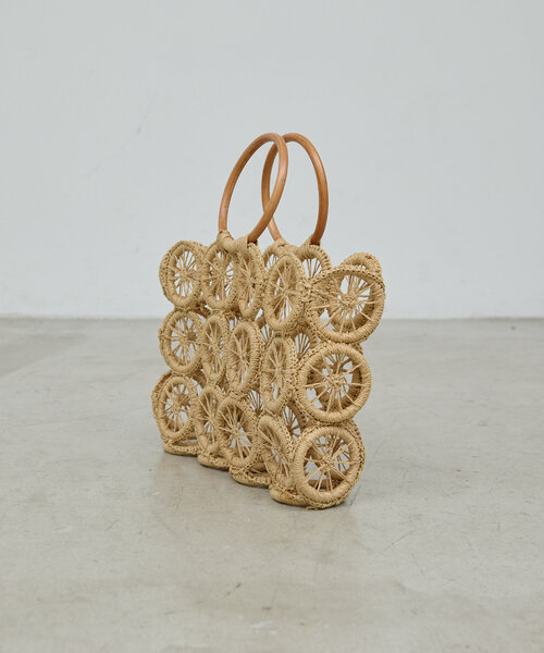 GALLARDAGALANTE（ガリャルダガランテ）の「サークルモチーフペーパーバッグ（かごバッグ・レディース・ベージュ・FREE）」の5枚目の写真