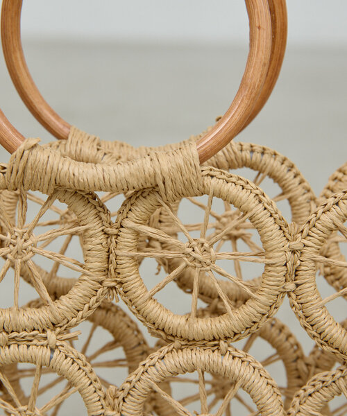 GALLARDAGALANTE（ガリャルダガランテ）の「サークルモチーフペーパーバッグ（かごバッグ・レディース・ベージュ・FREE）」の8枚目の写真