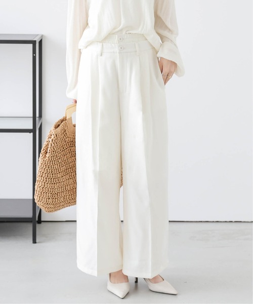 La-gemme(ラジェム)の「レイヤードワイドパンツ(その他パンツ・レディース・グレイッシュベージュ/ブラック/オフホワイト/ブラウン・L/M)」の2枚目の写真