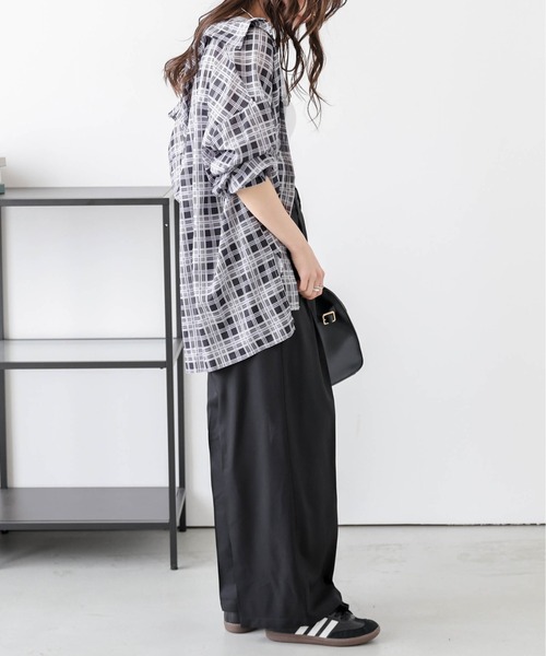 La-gemme(ラジェム)の「レイヤードワイドパンツ(その他パンツ・レディース・グレイッシュベージュ/ブラック/オフホワイト/ブラウン・L/M)」の13枚目の写真