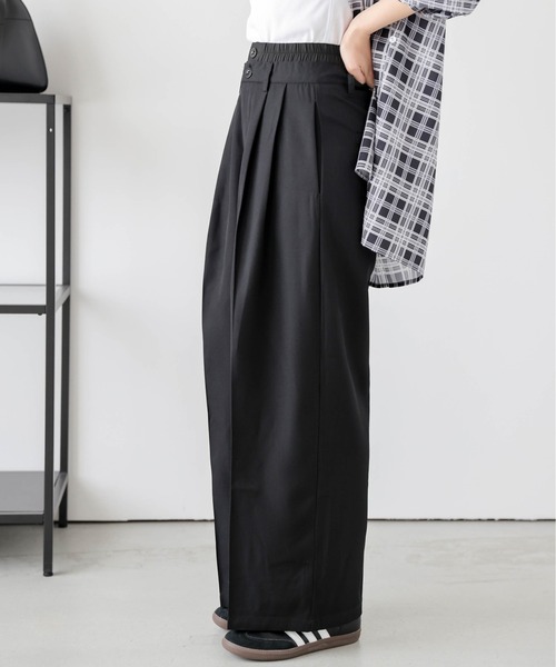 La-gemme(ラジェム)の「レイヤードワイドパンツ(その他パンツ・レディース・グレイッシュベージュ/ブラック/オフホワイト/ブラウン・L/M)」の15枚目の写真
