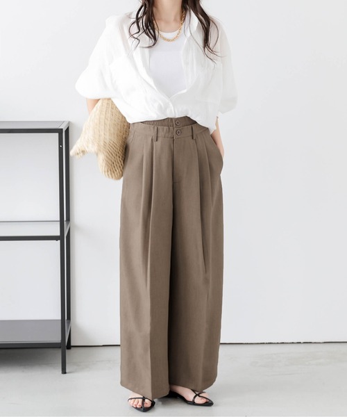La-gemme(ラジェム)の「レイヤードワイドパンツ(その他パンツ・レディース・グレイッシュベージュ/ブラック/オフホワイト/ブラウン・L/M)」の18枚目の写真