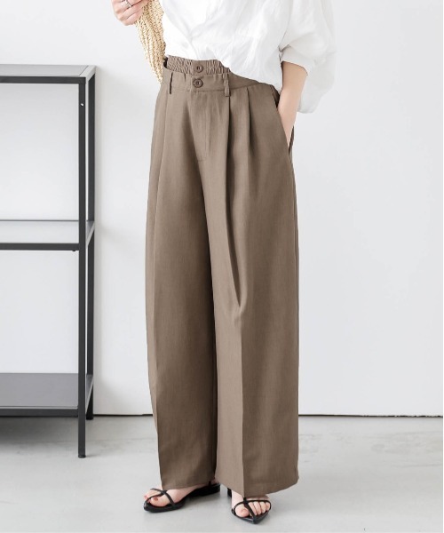 La-gemme(ラジェム)の「レイヤードワイドパンツ(その他パンツ・レディース・グレイッシュベージュ/ブラック/オフホワイト/ブラウン・L/M)」の19枚目の写真