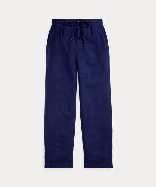 ポロ ラルフ ローレン POLO RALPH LAUREN プリーテッド リネン テーパード パンツ （400ブルー） プリーテッド リネン パンツ | ラルフ ローレン公式オンラインストア