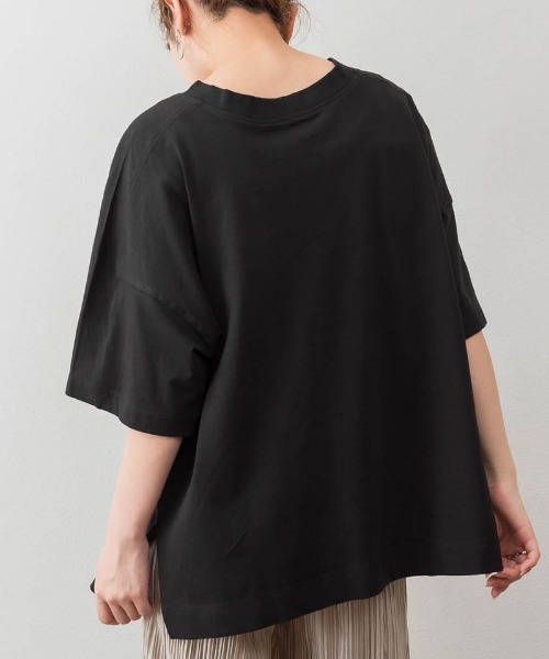 RCD（アールシーディー）の「前後2WAYビックシルエットTシャツ（Tシャツ/カットソー・レディース・オフホワイト/ブラック/杢グレー/グレイッシュベージュ・LL～3L/M-L/4L～5L）」の7枚目の写真