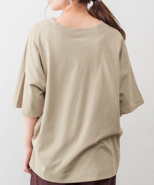 RCD（アールシーディー）の「前後2WAYビックシルエットTシャツ（Tシャツ/カットソー・レディース・オフホワイト/ブラック/杢グレー/グレイッシュベージュ・LL～3L/M-L/4L～5L）」の13枚目の写真