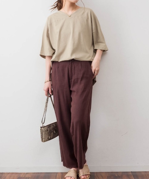 RCD（アールシーディー）の「前後2WAYビックシルエットTシャツ（Tシャツ/カットソー・レディース・オフホワイト/ブラック/杢グレー/グレイッシュベージュ・LL～3L/M-L/4L～5L）」の14枚目の写真