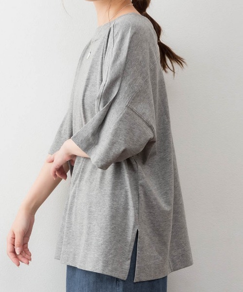 RCD（アールシーディー）の「前後2WAYビックシルエットTシャツ（Tシャツ/カットソー・レディース・オフホワイト/ブラック/杢グレー/グレイッシュベージュ・LL～3L/M-L/4L～5L）」の18枚目の写真