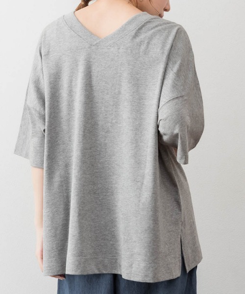RCD（アールシーディー）の「前後2WAYビックシルエットTシャツ（Tシャツ/カットソー・レディース・オフホワイト/ブラック/杢グレー/グレイッシュベージュ・LL～3L/M-L/4L～5L）」の19枚目の写真