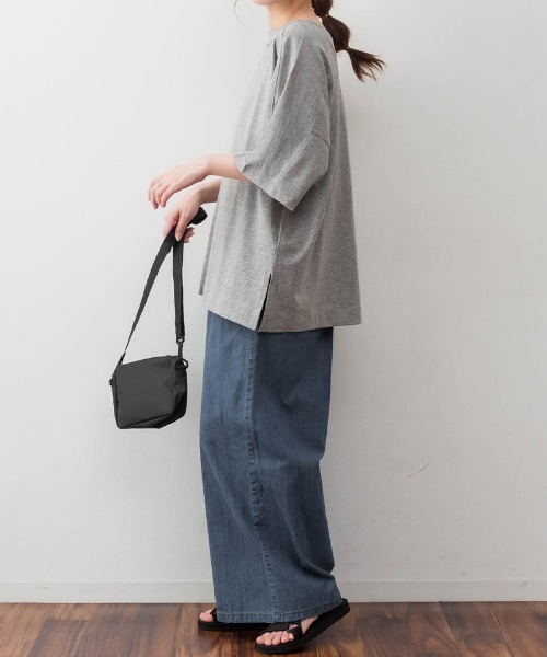 RCD（アールシーディー）の「前後2WAYビックシルエットTシャツ（Tシャツ/カットソー・レディース・オフホワイト/ブラック/杢グレー/グレイッシュベージュ・LL～3L/M-L/4L～5L）」の21枚目の写真