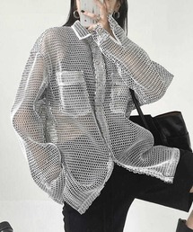 MONO8（モノハチ）の「オーバーサイズメッシュシャツジャケット（シャツ/ブラウス）」