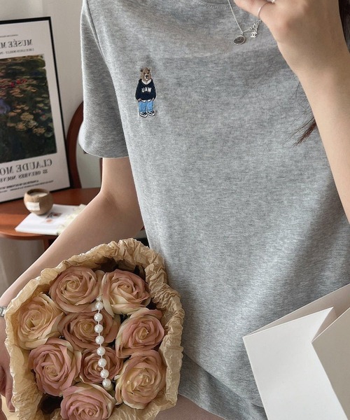 ROOPTOKYO(ループトウキョウ)の「ベア刺繍半袖Tシャツ(Tシャツ/カットソー・レディース・ブラック/グレー・FREE)」の11枚目の写真