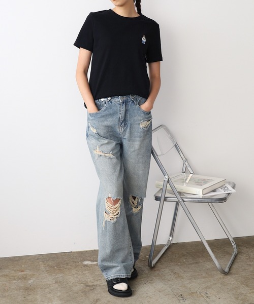 ROOPTOKYO(ループトウキョウ)の「ベア刺繍半袖Tシャツ(Tシャツ/カットソー・レディース・ブラック/グレー・FREE)」の21枚目の写真
