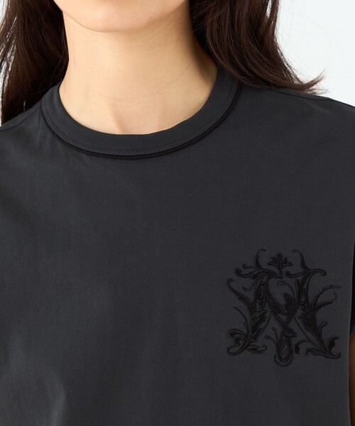 MACPHEE（マカフィー）の「コットンジャージー エンブレムTシャツ（Tシャツ/カットソー・レディース・ブラック/ホワイト・S）」の7枚目の写真