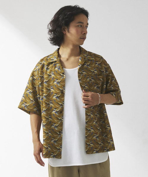 JOURNAL STANDARD relume(ジャーナルスタンダード レリューム)の「ホールパターン プリント オープンカラーシャツ(シャツ/ブラウス・メンズ・ブラック/ベージュ/グリーン/ネイビー/マスタード・MEDIUM/LARGE)」の18枚目の写真
