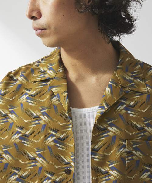 JOURNAL STANDARD relume(ジャーナルスタンダード レリューム)の「ホールパターン プリント オープンカラーシャツ(シャツ/ブラウス・メンズ・ブラック/ベージュ/グリーン/ネイビー/マスタード・MEDIUM/LARGE)」の14枚目の写真