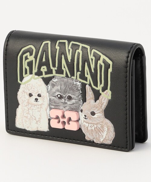 GANNI ガニー アニマル BOU カードケース GANNI/ガニー Animal Ganni Bou Card Holder With Flap / A6776