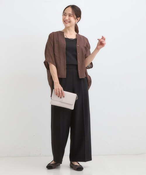 Cutie Blonde（キューティーブロンド）の「程よいシアー感 ポケットドルマン5分袖シャツ（シャツ/ブラウス・レディース・ブラック/オレンジ/ブルー系その他/ホワイト/ライトグリーン/ピンク/ダークブラウン・00）」の20枚目の写真