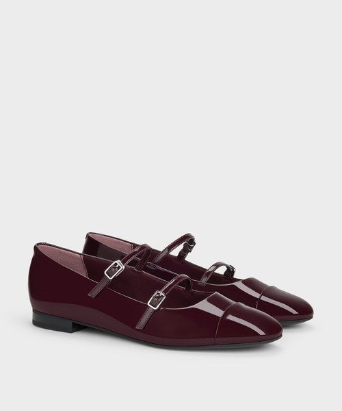 CHARLES & KEITH(チャールズ & キース)の「パテント ダブルストラップメリージェーン(パンプス・レディース・マルーン/ブラック系その他6・22.5cm/23cm/23.5cm/24.5cm/25cm/25.5cm)」の11枚目の写真