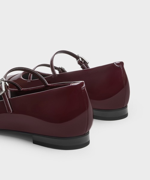 CHARLES & KEITH(チャールズ & キース)の「パテント ダブルストラップメリージェーン(パンプス・レディース・マルーン/ブラック系その他6・22.5cm/23cm/23.5cm/24.5cm/25cm/25.5cm)」の10枚目の写真