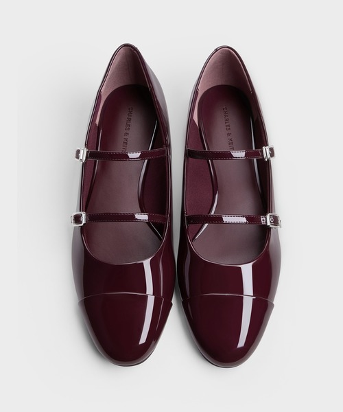CHARLES & KEITH(チャールズ & キース)の「パテント ダブルストラップメリージェーン(パンプス・レディース・マルーン/ブラック系その他6・22.5cm/23cm/23.5cm/24.5cm/25cm/25.5cm)」の8枚目の写真