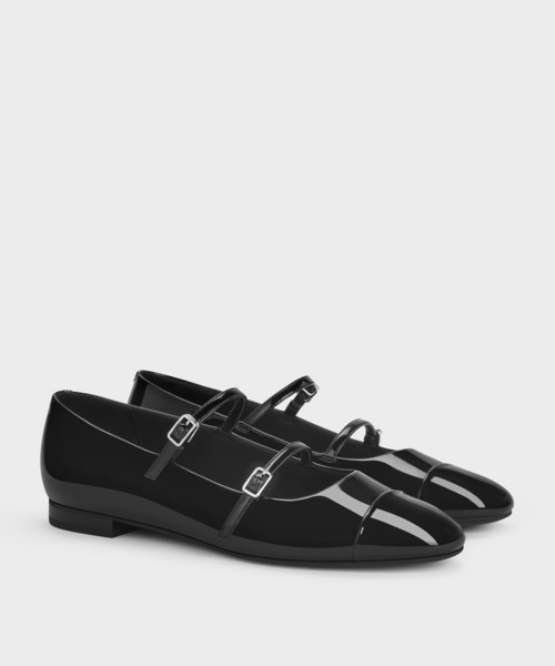 CHARLES & KEITH(チャールズ & キース)の「パテント ダブルストラップメリージェーン(パンプス・レディース・マルーン/ブラック系その他6・22.5cm/23cm/23.5cm/24.5cm/25cm/25.5cm)」の7枚目の写真