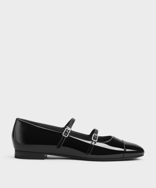 CHARLES & KEITH(チャールズ & キース)の「パテント ダブルストラップメリージェーン(パンプス・レディース・マルーン/ブラック系その他6・22.5cm/23cm/23.5cm/24.5cm/25cm/25.5cm)」の15枚目の写真
