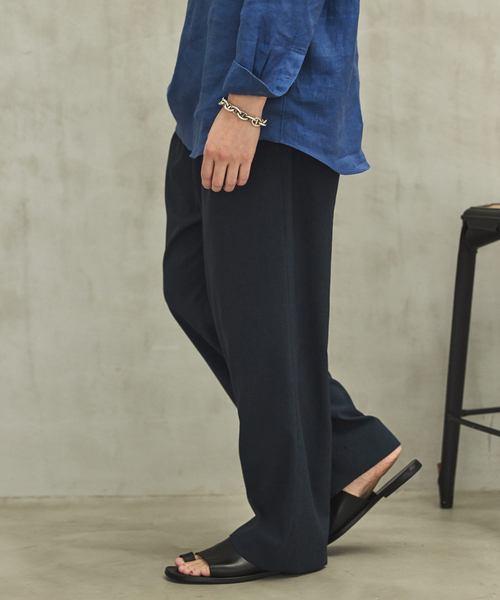 EDIFICE（エディフィス）の「ドライシャンタン 1タック イージーパンツ（スラックス・メンズ・ネイビー/キャメル/ブラック/アイボリー・SMALL/MEDIUM/LARGE）」の4枚目の写真