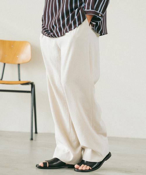 EDIFICE（エディフィス）の「ドライシャンタン 1タック イージーパンツ（スラックス・メンズ・ネイビー/キャメル/ブラック/アイボリー・SMALL/MEDIUM/LARGE）」の2枚目の写真