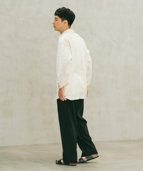 EDIFICE（エディフィス）の「ドライシャンタン 1タック イージーパンツ（スラックス・メンズ・ネイビー/キャメル/ブラック/アイボリー・SMALL/MEDIUM/LARGE）」の6枚目の写真