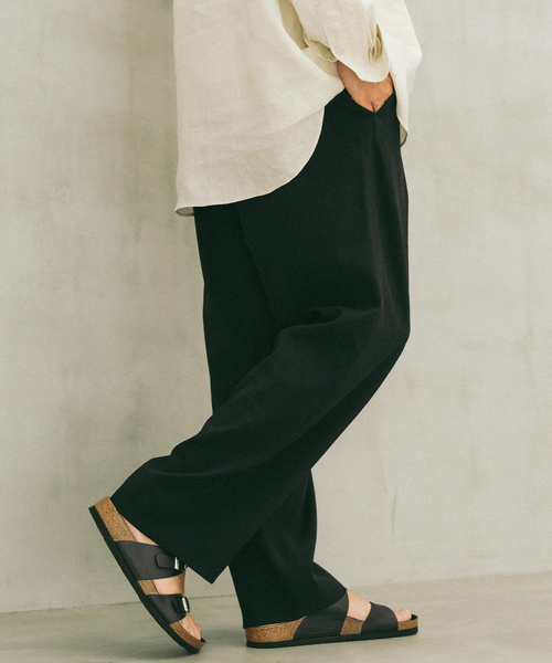 EDIFICE（エディフィス）の「ドライシャンタン 1タック イージーパンツ（スラックス・メンズ・ネイビー/キャメル/ブラック/アイボリー・SMALL/MEDIUM/LARGE）」の8枚目の写真