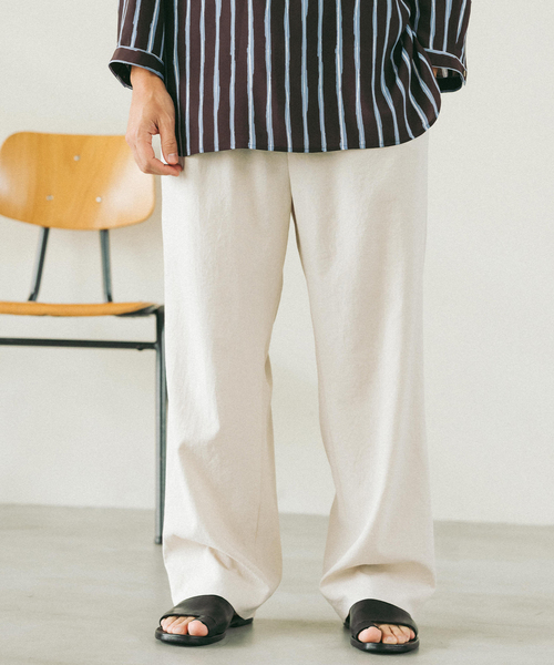 EDIFICE（エディフィス）の「ドライシャンタン 1タック イージーパンツ（スラックス・メンズ・ネイビー/キャメル/ブラック/アイボリー・SMALL/MEDIUM/LARGE）」の14枚目の写真