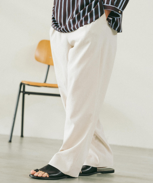 EDIFICE（エディフィス）の「ドライシャンタン 1タック イージーパンツ（スラックス・メンズ・ネイビー/キャメル/ブラック/アイボリー・SMALL/MEDIUM/LARGE）」の16枚目の写真