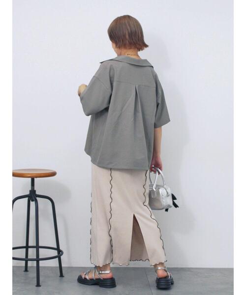 ehka sopo(エヘカソポ)の「メローナロースカート(スカート・レディース・オレンジ/ライトベージュ/チャコールグレー・F)」の8枚目の写真