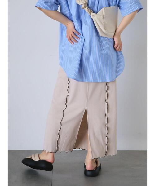 ehka sopo(エヘカソポ)の「メローナロースカート(スカート・レディース・オレンジ/ライトベージュ/チャコールグレー・F)」の9枚目の写真