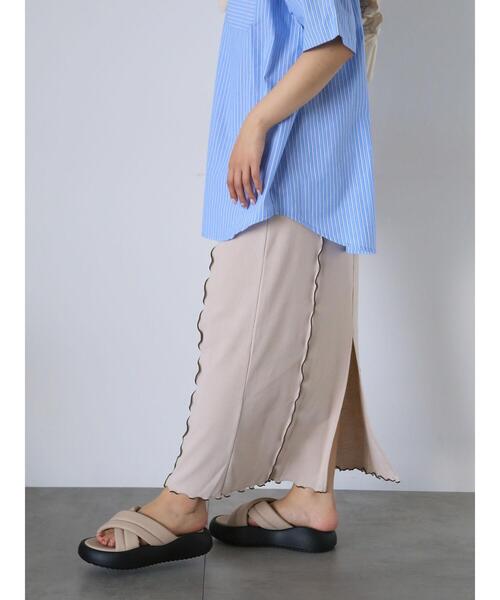 ehka sopo(エヘカソポ)の「メローナロースカート(スカート・レディース・オレンジ/ライトベージュ/チャコールグレー・F)」の10枚目の写真