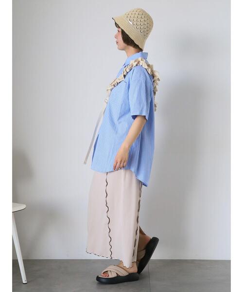 ehka sopo(エヘカソポ)の「メローナロースカート(スカート・レディース・オレンジ/ライトベージュ/チャコールグレー・F)」の13枚目の写真