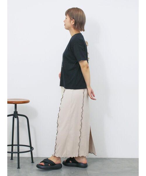 ehka sopo(エヘカソポ)の「メローナロースカート(スカート・レディース・オレンジ/ライトベージュ/チャコールグレー・F)」の17枚目の写真