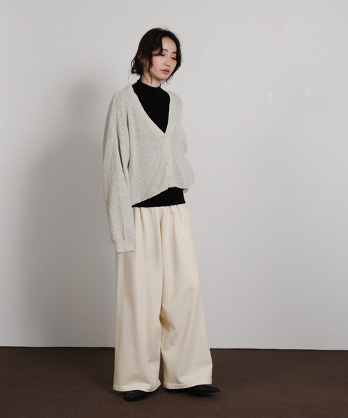 select MOCA Et(セレクトモカエト)の「【Et】Knit Easy Wide Pants(その他パンツ・レディース・アイボリー/カーキ/ネイビー・FREE)」の1枚目の写真