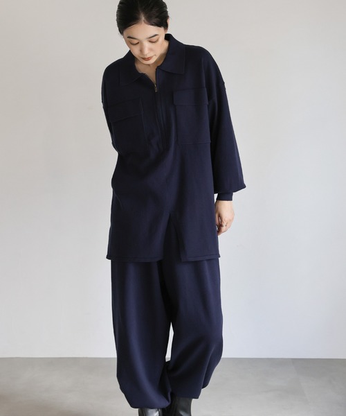 select MOCA Et(セレクトモカエト)の「【Et】Knit Easy Wide Pants(その他パンツ・レディース・アイボリー/カーキ/ネイビー・FREE)」の12枚目の写真