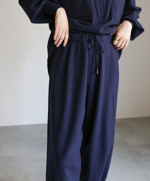 select MOCA Et(セレクトモカエト)の「【Et】Knit Easy Wide Pants(その他パンツ・レディース・アイボリー/カーキ/ネイビー・FREE)」の11枚目の写真