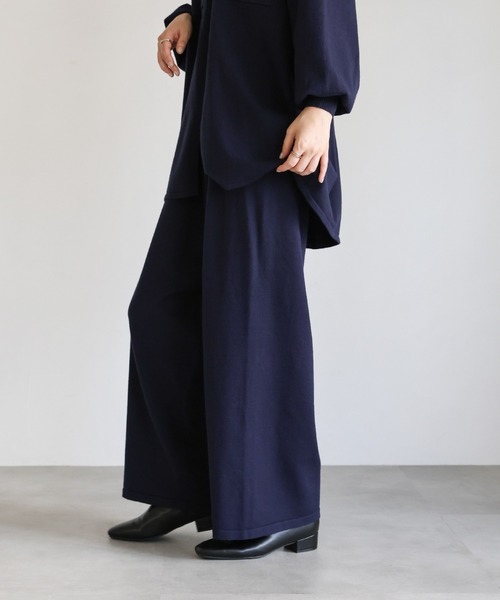 select MOCA Et(セレクトモカエト)の「【Et】Knit Easy Wide Pants(その他パンツ・レディース・アイボリー/カーキ/ネイビー・FREE)」の16枚目の写真